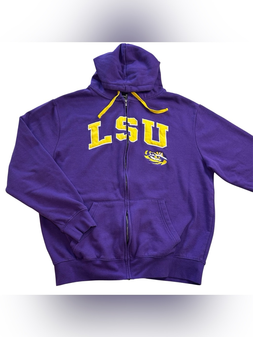 Colosseum LSU Tigers NCAA Arch and Logo 2.0 Full-Zip Hoodie Jacket Men’s size XL